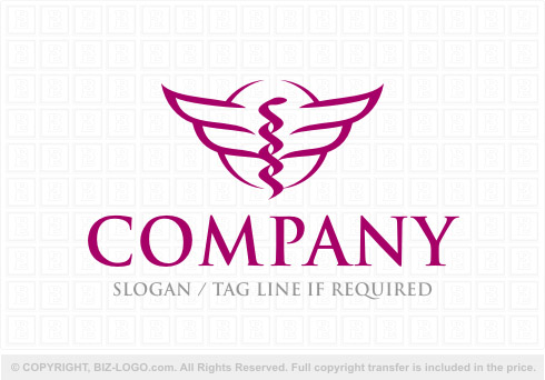 Logo 8397: Caduceus Wings Medical Logo