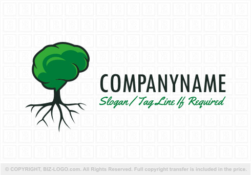 Logo 7619: Brain, Tree and Roots Logo