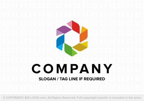 Logo 8257: Hexagon Document Cube Logo