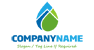 Mountain, Water, Leaf Logo