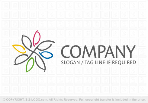 Logo 7503: Rainbow Leaves Circle Logo