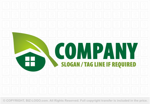 Logo 8101: Big Leaf and House Logo