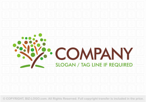 Logo 7872: Dots Leaves Tree Logo