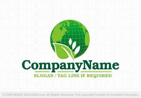 Logo 8180: Eco Friendly Globe Logo