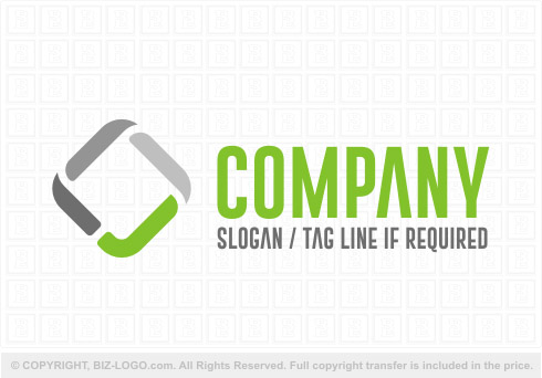 Logo 8509: Green And Grey Check Box Logo