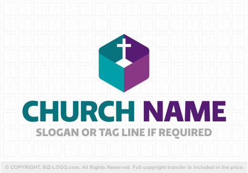 Logo 8594: 3D Box Church Logo