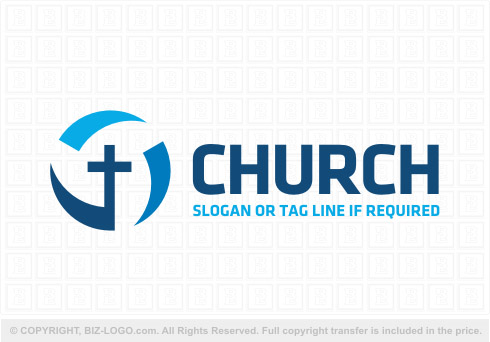 Logo 8583: Blue Church Logo