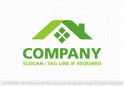 Logo 8496: Green House Construction Logo