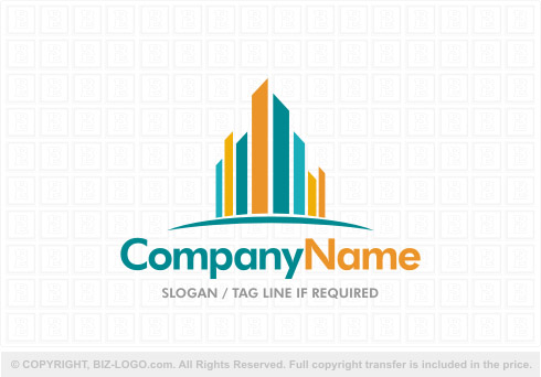 Logo 8498: Tall Buildings Construction Logo