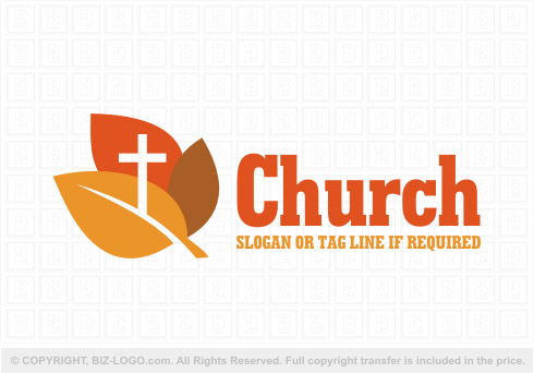 Logo 8476: Autumn Leaves Church Logo