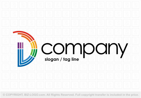 Logo 8466: Rainbow Colors Letter D