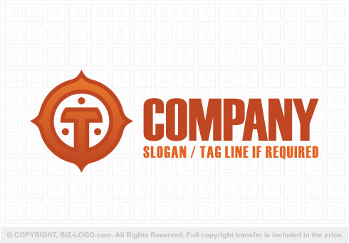 8627: Compass Letter T Logo