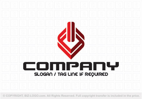 Logo 8727: Diamond Shaped Power Button Logo