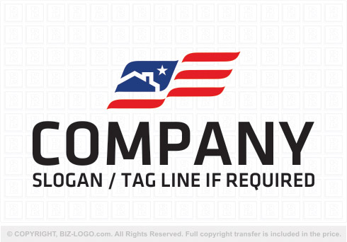 Logo 8691: America Flag Construction Logo