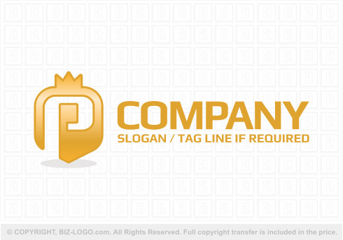 Logo 8740: Golden Crown Letter P Logo