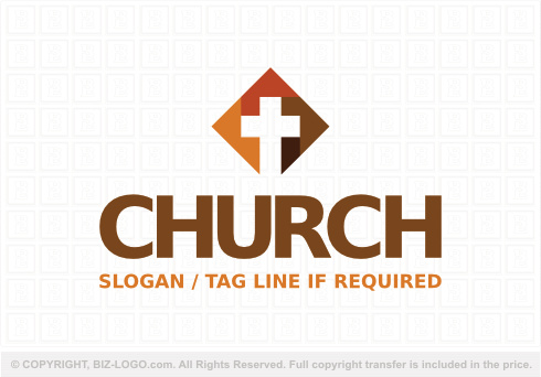 Logo 9012: Brown Diamond Shape Church logo