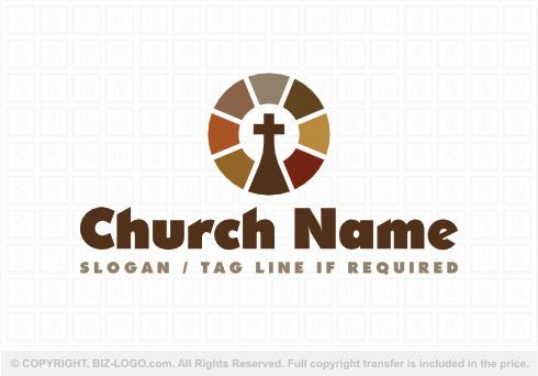 Logo 9320: Round Stone Cross Logo