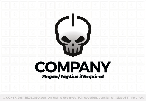 Logo 9286: Skull Power Button Logo