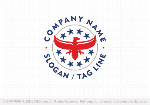 Logo 9296: Bold Red Eagle Logo