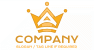 Letter A Golden Crown Logo