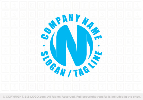 Logo 9112: Abstract Blue Letter N Logo