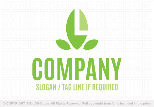 Logo 8786: Green Plant Letter  Logo