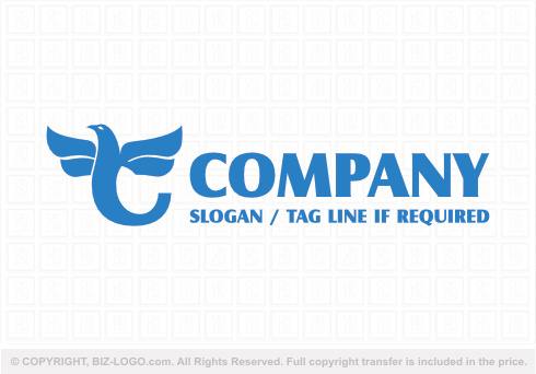 Logo 9023: Blue Dove Letter C Logo