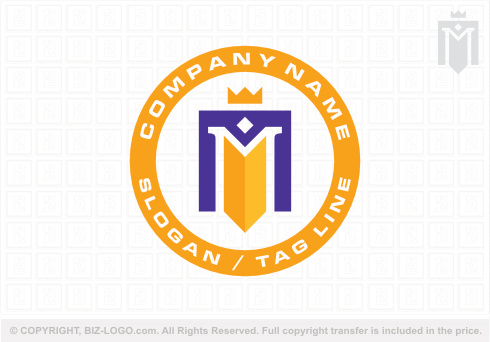 Logo 9081: Letter M Crest Logo