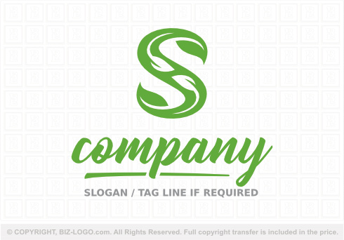 Logo 8898: Unique Plant Letter S Logo