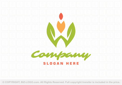 Logo 9215: Eco Friendly Letter W Logo