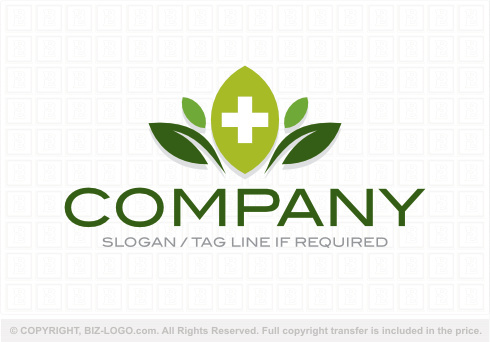 Logo 8766: Plant Medical Cross Logo