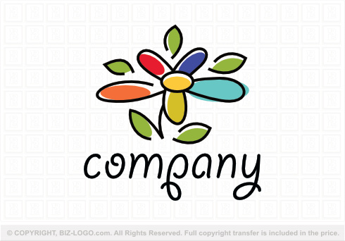 9179: Colorful Flower Plant Logo