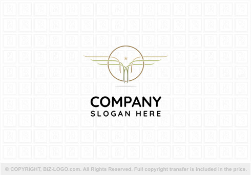 Logo 9424: Silhouette Angel Logo