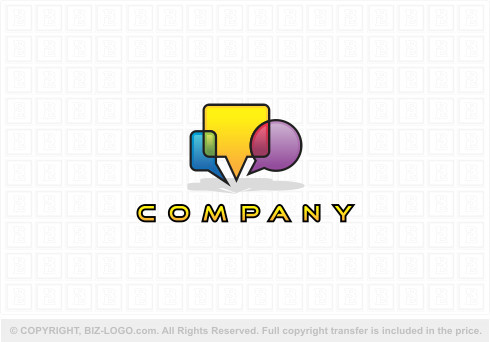 Logo 9419: Colorful Speech Bubble Logo 