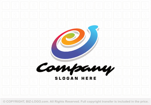 Logo 9261: Colorful Snail Swoosh Logo