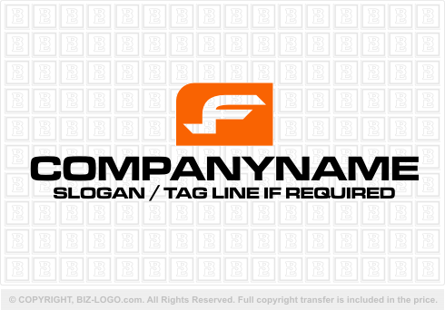 Logo 809: Orange Block F Logo