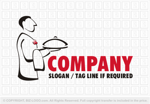 Logo 1544: Fancy Waiter Logo